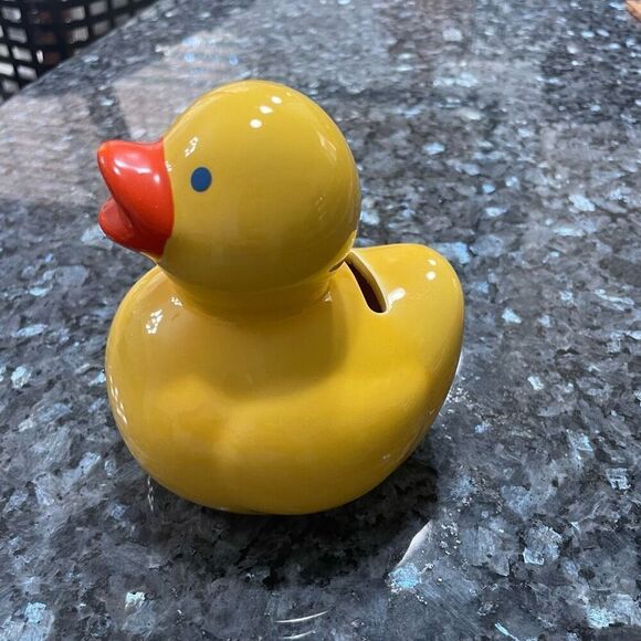 Vintage Yellow Rubber Duck Ceramic Coin Bank – 5” Tall - Picture 1 of 8